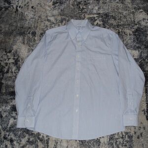 Brooks Brothers Blue And White Striped 1818 Button Down Dress Polo Shirt